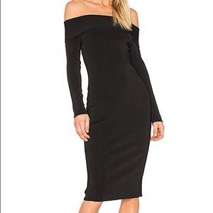 H&M Long Sleeve Midi Off the Shoulder Dress NWT